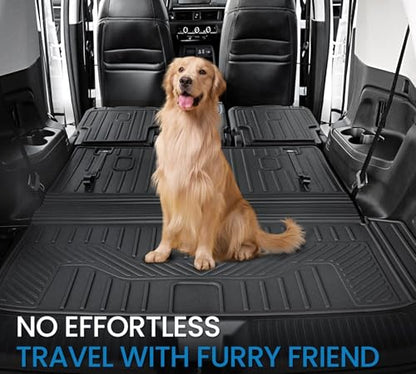 Cargo Mat for Honda Pilot 2026 2025 2024 2023, All Weather TPE Trunk Mat with Backrest Mat Left Storage Tray Mat Car Accessories for Pilot (Cargo Mat with Backrest Mats) - style: Cargo Mat with Backrest Mats