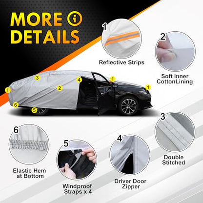 All-Weather Audi A4/S4 Car Cover Waterproof All Weather, Heavy Duty Car Tarp Custom Fit for 2009-2026 Audi A4, S4, Sedan, Avant, Quattro, Premium Plus, Prestige, S Line - size: Audi A4/S4 2009-2026