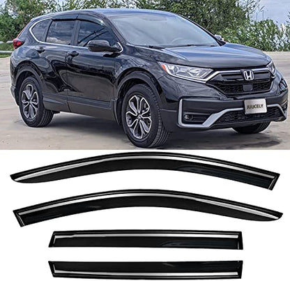 Side Window Visors rain Guards Vent Deflectors for Honda CRV (CR-V) 2017 2018 2019 2020 2021 2022 LX EX EX-L Touring - size: Compatible with Honda CR-V 2017-2022