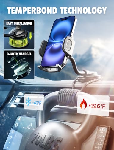 Bracketron Cell Phone Holders for Your Car, 7.5" Flexible Gooseneck Phone Holder for Car Dashboard & Windshield, One-Hand Release TripGrip 2.0 Car Phone Holder Mount Compatible with iPhone and Samsung - style: Windshield Flex 2.0