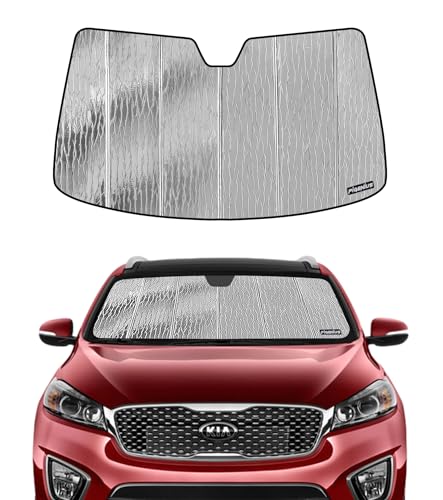 Pigenius Windshield Sunshade for Kia Sorento 2016-2020 (UM Body), Reversible Silver/Black - size: for Kia Sorento 2016-2020