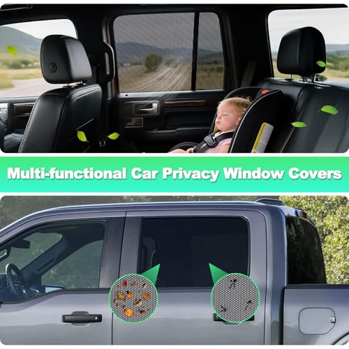 2015-2020 f150 Window Shades - Rear Side Window Sun Shade for Baby, Breathable Mesh Car Privacy Window Covers, UV Protection and Heat Insulation for Road Trips, Napping, Camping (2 PCS) - size: F150(2015-2020)-2pcs