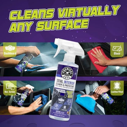 Chemical Guys Total Interior Cleaner & Protectant - (16 oz) All-in-One Car Interior Cleaner for Dash, Seats, Carpet, Glass, Vinyl, Leather, and Plastic - Galactic Scent - size: 16 Fl Oz (Pack of 1)