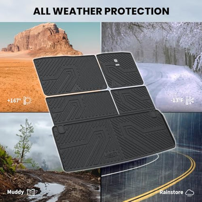 LASFIT Cargo Mat & Backrest Mats for Nissan Armada/Infiniti QX80 2019-2024, All Weather TPE Custom Fit Easy Clean Durable No-Curling Trunk Mat for Armada & QX80, Black - size: 1)for Nissan Armada & Qx80 | 2017-2024 | Cargo