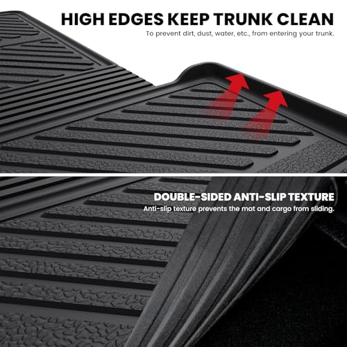 LASFIT Cargo Mat for Ford Explorer 2020-2025 2026 Trunk & Backrest Liner, Custom Fit All Weather Protector Split Design Easy Installation Trunk with Seatback Mat Accessories, 1pc Black - style: 3) Explorer 6&7 Seats| 20-26 | Cargo&Seatback
