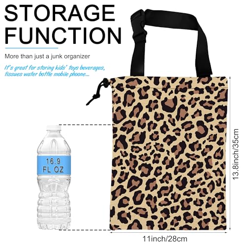 Car Trash Bag Hanging Brown Leopard Print Car Trash Can Waterproof Garbage Bag Hanging for Car Back Seat - color: Brown Leopard Print
