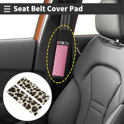 Beige Seat Belt Cover Pad Plush 23.5cm Seatbelt Strap Cushion Shoulder Padding 1 Pair - color: Beige