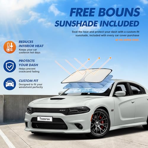 Car Cover Waterproof All-Weather,Heavy-Duty Outdoor Full Exterior Automobiles Sedan/Coupe (Length 194-203 inch) with Windshield Sun Shade Universal Fit Dodge Charger,Malibu, Model S,MKZ etc - size: Fit Coupe Length 194-203 inch(3XL+0)