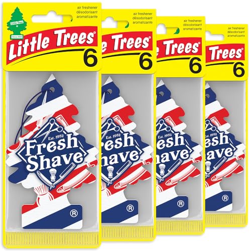 LITTLE TREES Car Air Freshener | Hanging Tree Provides Long Lasting Scent for Auto and Home | 24 Air Fresheners |Fresh Shave - color: Fresh Shave