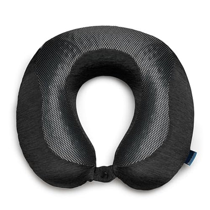 Brookstone Cool Touch Memory Foam Head and Neck Travel Pillow for Vacations, Airplanes, Trains, Buses, and Cars, Black - color: Black