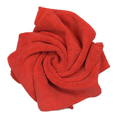 CARCAREZ Premium Microfiber Detailing Towels, 340 GSM Lint Free Car Buffing Waxing Polishing Drying Towels (6, Red, 16x16 Inch) - color: Red