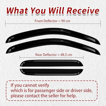 4PC Rain Guards for 2007-2013 Chevy Silverado GMC Sierra 1500 Window Visors for 07-14 2500HD 3500HD Extended Cab Only Deflectors Sun Shades Vent Tape On Out Channel - size: 07-13 Chevy Silverado GMC Sierra