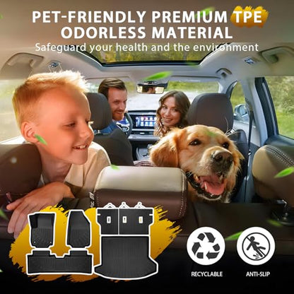 Powerty Floor Mats for 2025 2026 Chevrolet Chevy Equinox (Non EV) / GMC Terrain Car Mat, All Weather TPE Custom Cargo Liner Seat Back Cover Protectors Accessories (Floor Mats+Backrest Mat+Trunk Mat) - size: 2)chevrolet Equinox Gas/Gmc Terrain｜25-26｜full S
