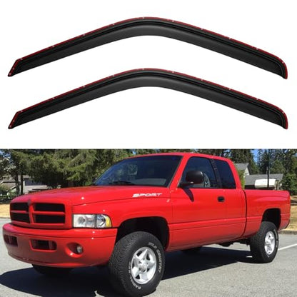 in-Channel Window Visors Rain Guards for 1994-2001 Dodge Ram 1500, Window Wind Deflectors Vent Shades for 94-02 Ram 2500 3500 - size: 1994-2001 ram 1500-regular cab