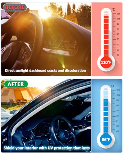 Sun Shade for XT4 Windshield Sunshade Custom Fit Cadillac XT4 2019-2024 2025 Foldable Front Window Cover UV Bloker Sun Visor Sunscreen Protector Keep Car Cool - size: Fit Cadillac XT4 19-26