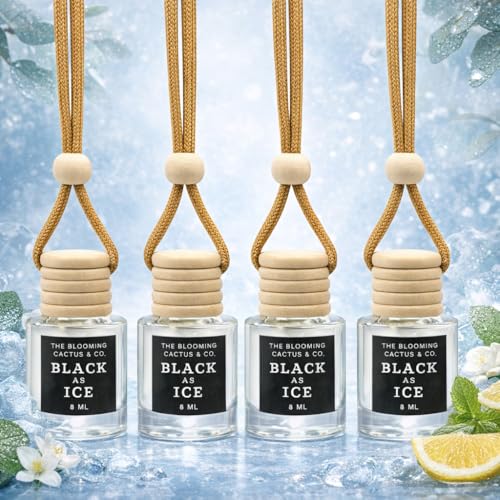 4 Pack Air fresheners | Long lasting car air fresheners, Hand-made in USA | Small room diffuser | Small Business Woman Owned. (8 ml Black Ice (Type) set of 4) - style: 8 ml Black Ice (Type) set of 4