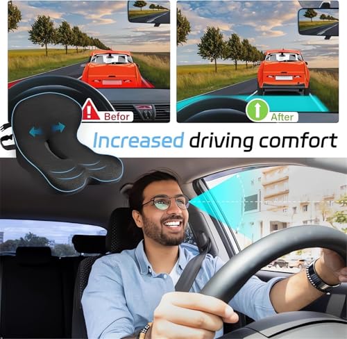 Memory Foam L-Shaped Integrated Seat Cushions for Car Truck Driver Ergonomic L Shape Lumbar Cushion Sciatica Back Pain Relief Office Chair Butt and Back Support Pillow Long Driving Booster Seat (E1) - color: E1