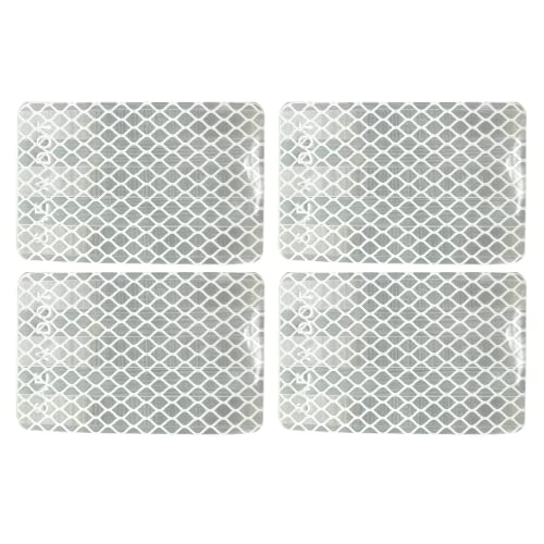 All Star Truck Parts White 2x3 Rectangle High Visibility Reflective Stick-On Prism Reflector DOT-SAE Strong Weatherproof Trailer Camper RV Flatbed Fender Property Boat Marine Safety (White, Qty 4) - color: WHITE, size: 4 PACK