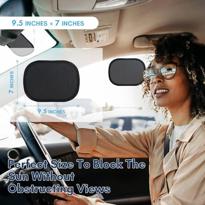Miniature Static Cling Car Window Shades, Removable Tint for Car Windshield Covers Blocks Sun Glare Patch Sun Screen Car Sun Shade for Side Window Baby, Driver Window Sunshade, Glare Visor 2 Pack - size: 2 Pack