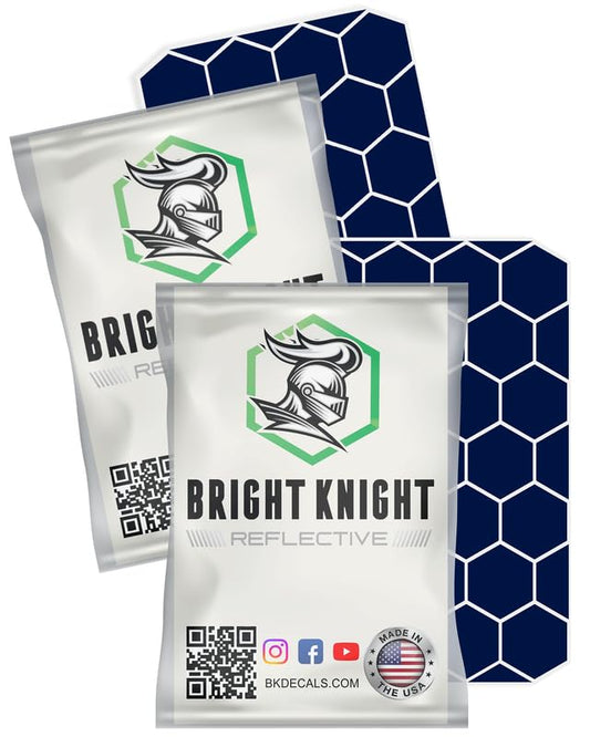 BRIGHT KNIGHT DECALS Hexagon Reflective Stickers for Helmet - Purple, Pack of 2, Motorcycle Helmet Stickers, 3M Waterproof Reflective Vinyl Tape for Hard Hats, Cars & Bike Decals for Night Visibility - color: Purple, size: 2 pk