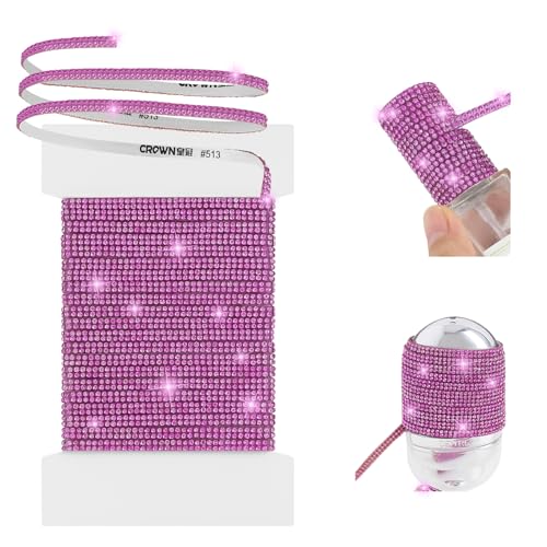 10-Yard Rhinestone Ribbon Self Adhesive Crystal Rhinestones, 2-Rows Bedazzling Strips, 10-Yard Rhinestone Strips for DIY Craft, Rhinestones for Crafting, Home Decor, Light Purple28 - color: Light Purple - 10-Yard - 2-Rows