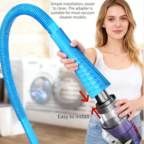 Dryer Vent Cleaner Kit - Universal Vacuum Hose Attachment & Lint Brush, Effectively Clean Clogged Dryer Ducts, Fit Most Vacuums for Dryer, Refrigerator Coils & Behind Appliances