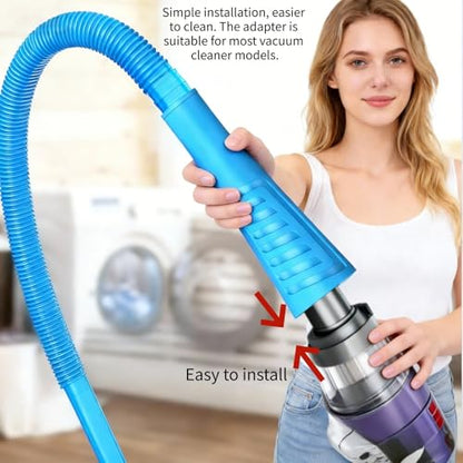 Dryer Vent Cleaner Kit - Universal Vacuum Hose Attachment & Lint Brush, Effectively Clean Clogged Dryer Ducts, Fit Most Vacuums for Dryer, Refrigerator Coils & Behind Appliances