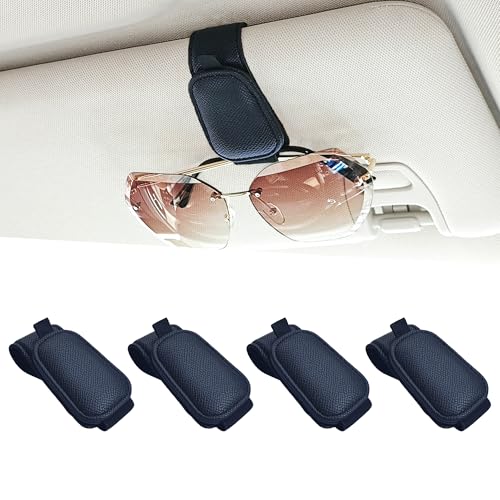 Yuoyar 4 Packs Magnetic Sunglass Holder for Car Visor - Universal Sunglasses Clip for Different Size Eyeglasses - Convenient Interior Car Accessories (4Pcs Black) - color: Black, size: 4pcs