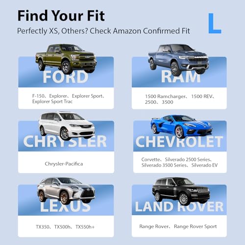 Upgraded Windshield Sun Shade for Ford F-150/Explorer, Trucks & SUVs [Nano Ice-Crystal Cooling, 99.9% Sun Protection] Foldable Sunshade with Storage Bag, Car Accessories, L(64 x 34 in) - size: L | 64"L x 34"W