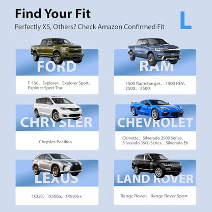 Upgraded Windshield Sun Shade for Ford F-150/Explorer, Trucks & SUVs [Nano Ice-Crystal Cooling, 99.9% Sun Protection] Foldable Sunshade with Storage Bag, Car Accessories, L(64 x 34 in) - size: L | 64"L x 34"W