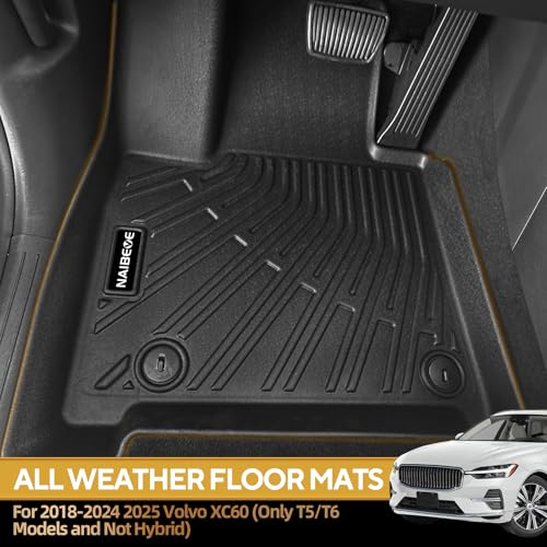 All Weather Floor Mats for 2018-2024 2025 Volvo XC60 (Only T5/T6 Models and Not Hybrid) - All Weather for Volvo XC60 Floor Mats Cargo Mat Backrest Mats Waterproof Interior Accessories - size: 26)XC60 Set|2018-2025