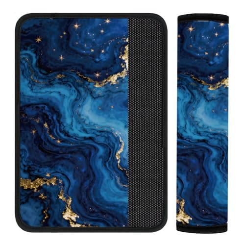 2Pcs Seat Belt Cover Pad 11 Inch Long Seat Belt Cushion Soft Comfort Shoulder Strap Protector Neck Pad Auto Accessory Decoration for Car Truck SUV Bag Backpack Galaxy Marble - color: Galaxy Marble