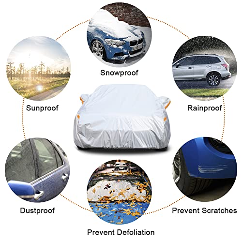 Kayme 6 Layers Car Cover Custom Fit for Chevrolet Chevy Malibu (1997-2025) Waterproof All Weather for Automobiles, Outdoor Full Cover Rain Sun UV Protection.Silver - size: 17. Custom Fit Chevrolet Malibu