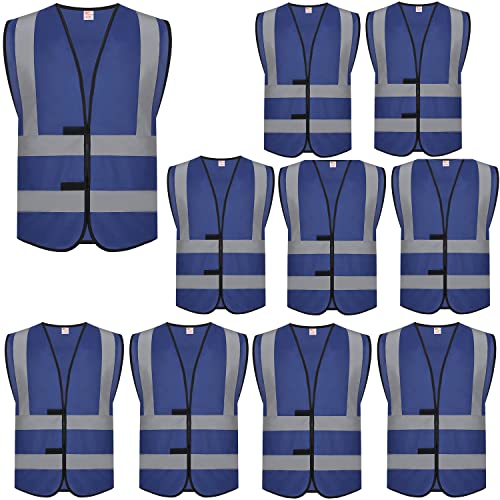 zojo High Visibility Reflective Vests,Adjustable Size,Lightweight Mesh Fabric, Wholesale Safety Vest for Outdoor Works - color: Blue
