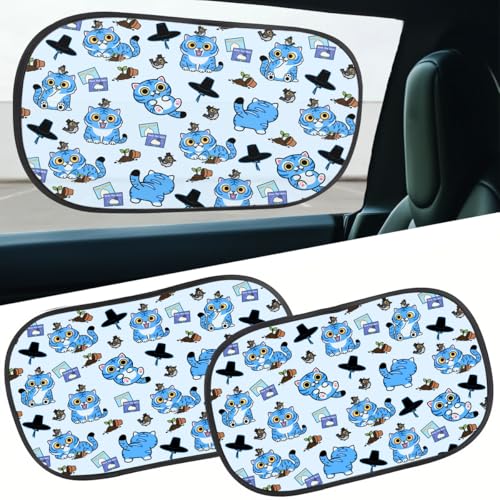 GENANY Demon Car Side Window Sunshade - 2 Pack for Sedan SUV Truck (21x14 Inches) UV Protection Sun Shade for Cars Accessories for Kids, Baby Window Shades, - color: Hunters