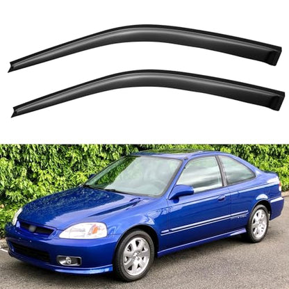 Window Visors Rain Guards Shield for 1996-2000 Honda Civic Coupe, Out-Channel Window Vent Wind Deflectors Visors Shades for 96-00 Civic - size: 1996-2000 Honda Civic Coupe