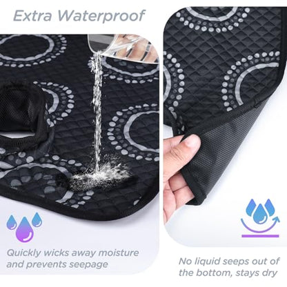 Potty Training Car Seat Protector, Waterproof Car Seat Cover for Toddlers, Piddle Pads for Baby Carseat, Stroller, Non-Slip & Machine Washable (Black, 2PC) - color: Black