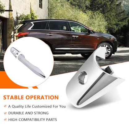KIMISS Exterior Door Handle Chrome Cover 80646‑1BA0A for Infiniti QX60 QX70 QX80 EX35 FX35 FX50 QX50 QX56, Key Hole Trim Chrome Front Left Outside Handle Lock Cylinder Cap Escutcheon