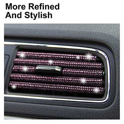 LivTee Bling Car Air Vent Outlet Moulding Trim, 10PCS, Pink Rhinestone Diamond, Chrome Finish, PVC Material, Universal Fit - color: Bling Purple