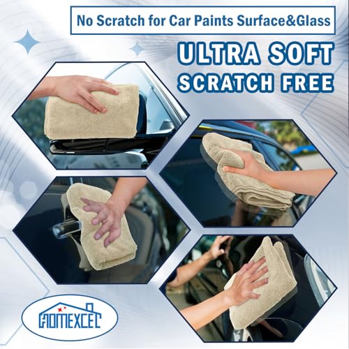 HOMEXCEL Professional Large Microfiber Car Drying Towels 2 Pack, Lint Free, Scratch Free, Highly Absorbent Drying Towel for Cars, SUVs, RVs, Trucks, and Boats,31" x 24",Brown - color: Brown