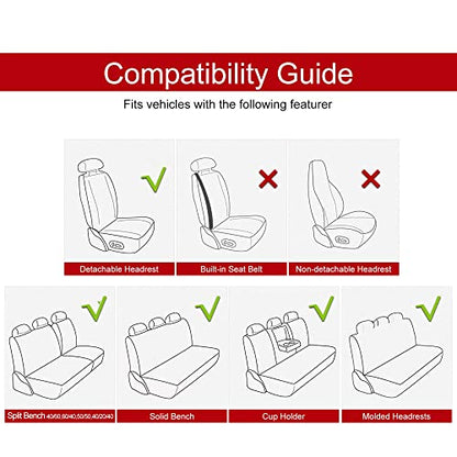 Sanwom Universal Front Leather Car Seat Covers Pink 2 Pcs Luxury Seat Covers, Anti-Slip Waterproof Auto Driver Cushions Fit SUV Pickup Van Sedan, Chevy Silverado GMC Sierra Dodge Ram Tacoma Ford - color: Pink-FRONT PAIR