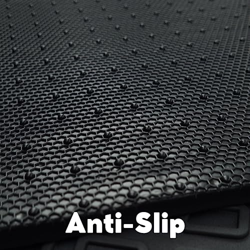 Custom-fit for 2011-2025 Dodge Durango 3rd Row -7 Seater All Weather Rubber 2ND Row Bench Premium All-Weather Rubber Floor Mats and Liners Front and 2nd Row Heavy Duty Set (Black)