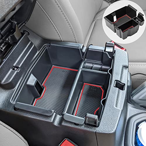 EDBETOS Center Console Organizer Tray Compatible with Jeep Wrangler JL/JLU 2018-2023 2024 2025 2026 and Gladiator JT Truck 2020-2026 Insert Accessories - Won't Covers The Light Inside (Red Trim) - color: Red