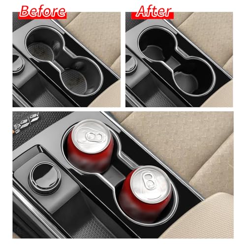 smabee Center Console Cup Holder Insert for Chevy Equinox 2025 2026 TPE Drinks Holder Box Organizer Car Interior Accessories Black - size: Center Console Cup Holder