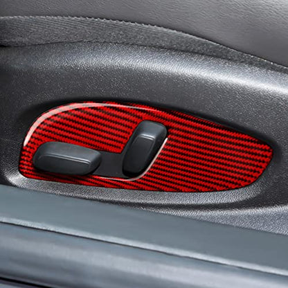 Car Sticker Decal Carbon Fiber Interior Trim Cover for Chevrolet Camaro ZL1 2016 2017 2018 2019 2020 2021 2022 2023 Accessories （Seat Adjustment Button） - color: Seat Adjustment Button
