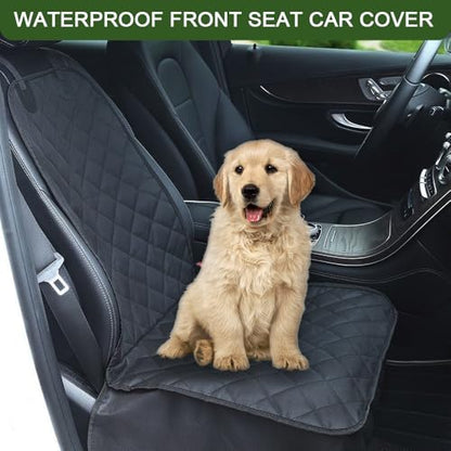 Waterproof Front Seat Car Cover, Car Seat Covers for Dogs, Nonslip Pet Passenger Seats Cover Protector, Car Accessories Scratch-Proof Pet Front Covers Universal Fit Most Auto Trucks SUVs