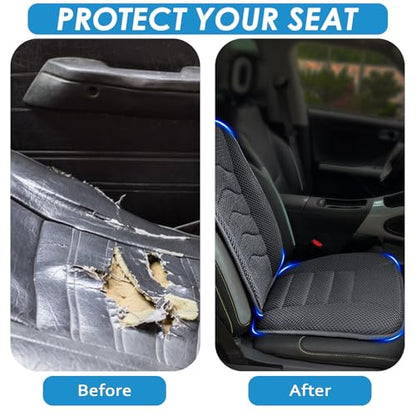 AEROiVi Car Seat Cushion with Back Support Pillow,Breathable 3D Air Mesh,Non-Slip Bottom, Lumbar Support Car Seat Cushion for Long Sitting,Comfort Car Seat Protector,Car Seat Pad Works with Truck,SUV