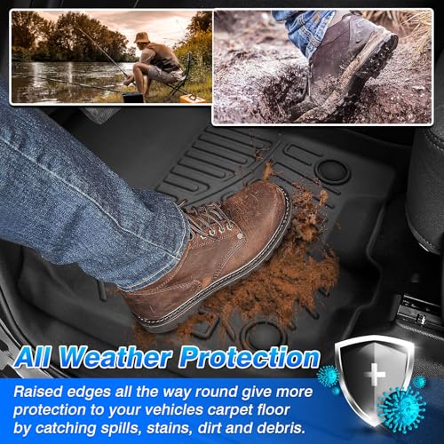 Soul Floor Mats - Car Mats for KIA Soul 2014-2019 (Not fit Hybrid), All Weather Floor Mats and Cargo Liner for Soul Accessories, Heavy Duty Rubber Mats, Car Accessories - size: 3)Kia Soul【14-19】Full set