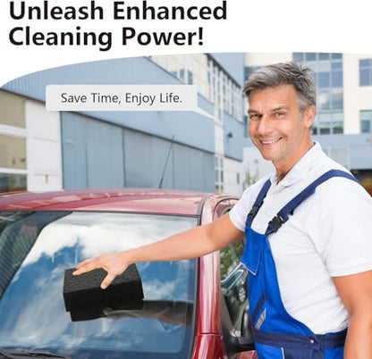 Windshield Cleaner Tool 22.5" L - Car Interior&Exterior Window Cleaning Kit with Extendable Handle&4 Microfiber Pads and Thick Large Wash Sponge, Auto Glass Wiper Brush Kit for Cars Home (7pcs Blue) - color: Blue