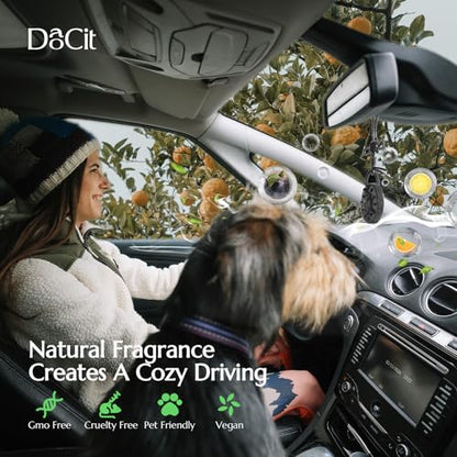 Car Air Freshener Hanging, Refillable Essential Oil Diffuser with 7 Beads + 14 Refills, Long Lasting 40-50 Days Odor Eliminator, Aromatherapy for New Car, Home, Men & Women - Blackcurrant